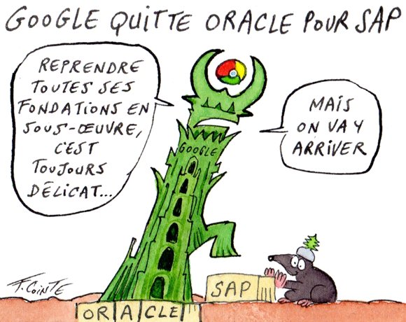 Dessin: Gestion financière : Google passe à SAP et lâche Oracle